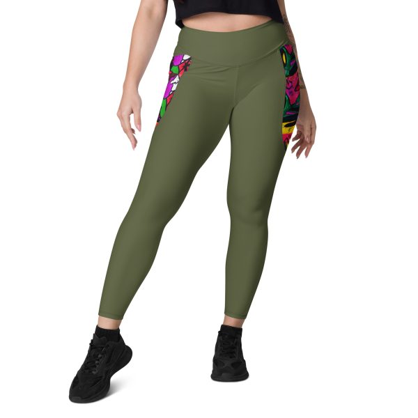 Pinkface Green Leggings side pocket.