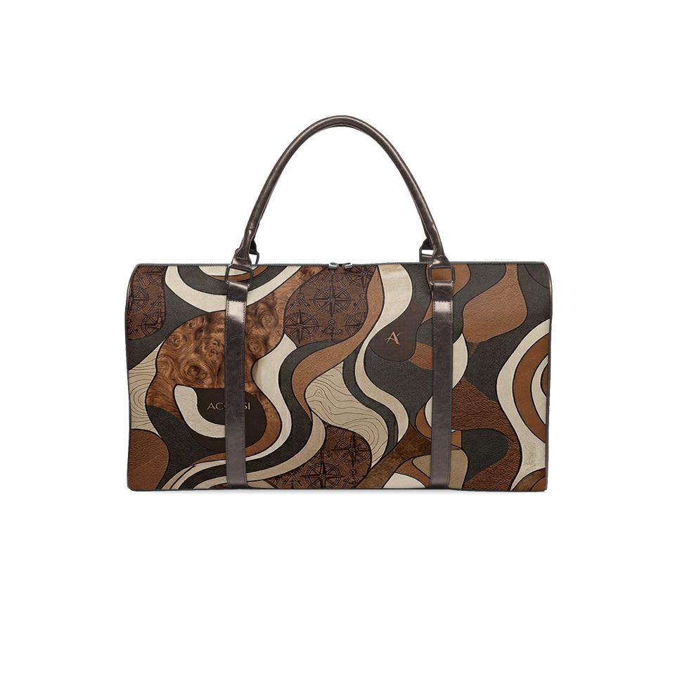 Brown Swirl Ai Duffle Bag