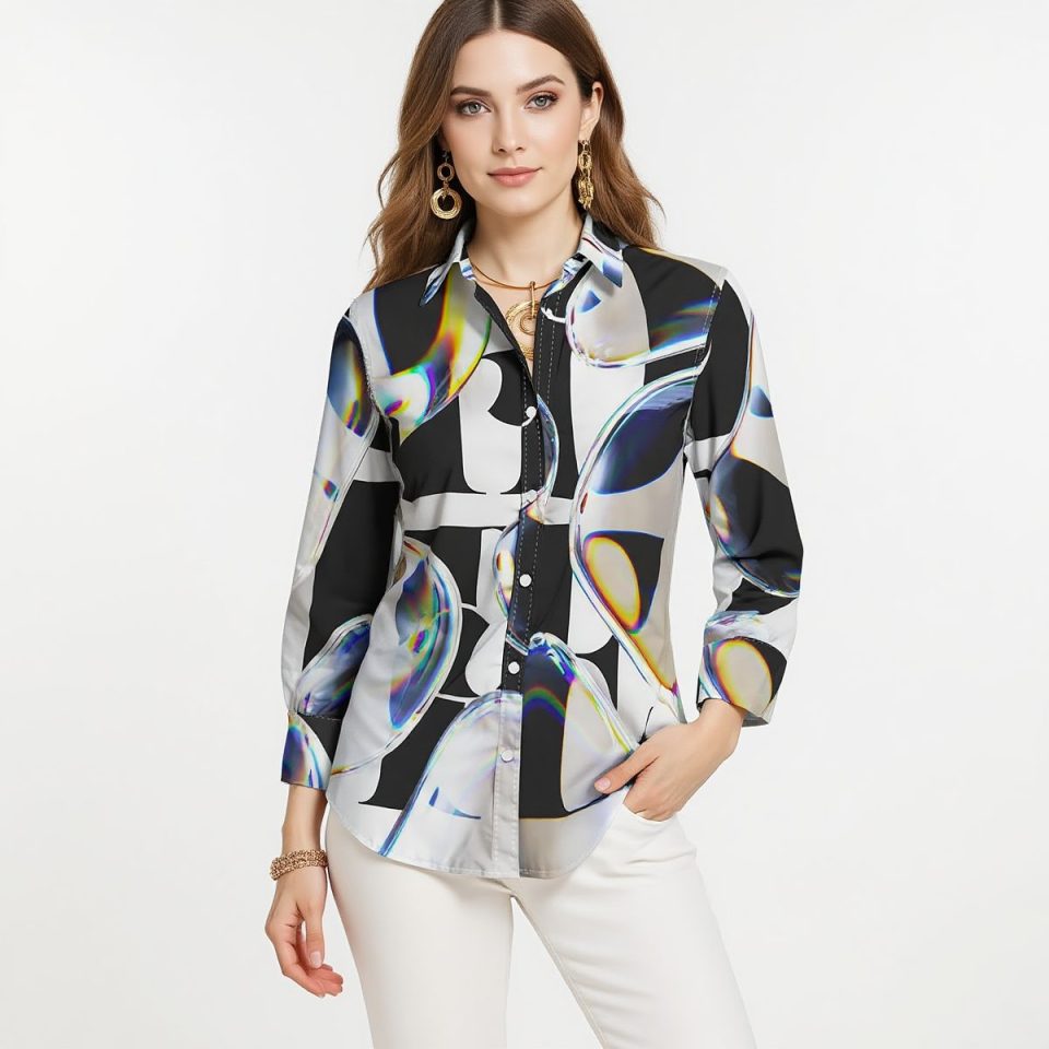 Eclipse Glow Circles Ladies Long Sleeve shirt