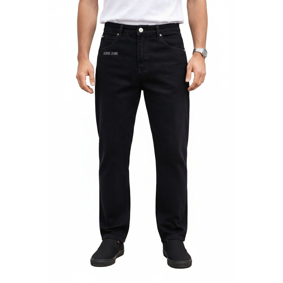 Acoi Black Relaxed Straight Jeans