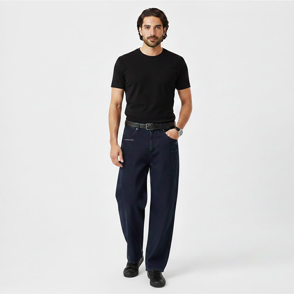 Acossi Straight Leg Washed Basic Jeans