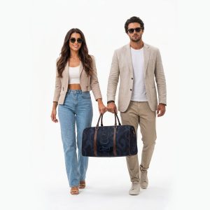 AiBlue-duffleSwirl-modelsHoldbag1
